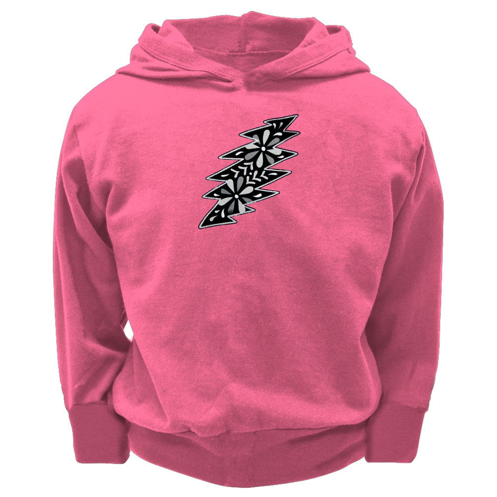 Grateful Dead - Black & White Calaveras Pink Toddler Hoodie Toddler Hoodies Little Hippie 4T Pink