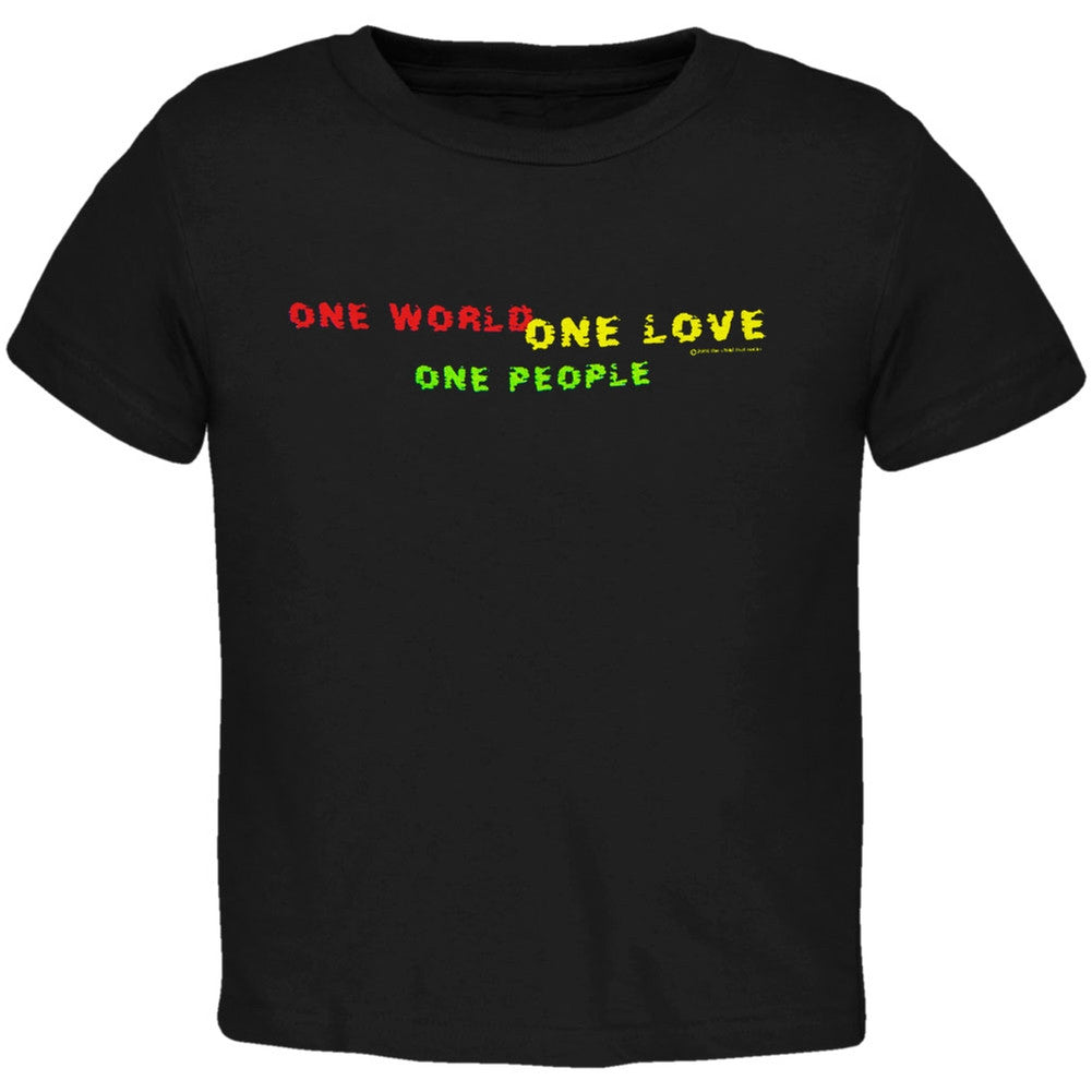 Little Hippie - One Love Black Toddler T-Shirt Toddler T-Shirts Little Hippie