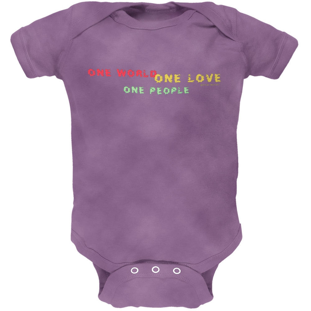 Little Hippie - One Love Purple Baby One Piece Baby One Piece Little Hippie