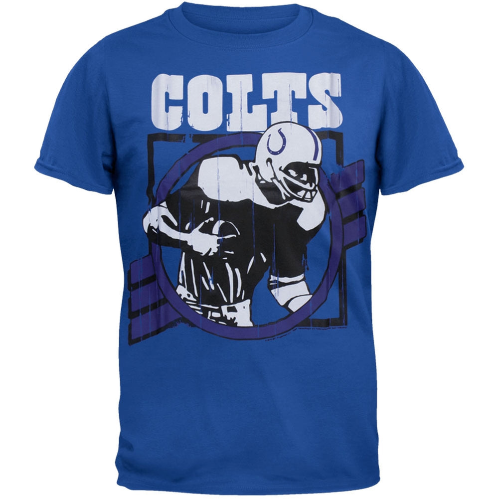 Indianapolis Colts - Action Crackle Soft T-Shirt Men's T-Shirts Indianapolis Colts LG Blue