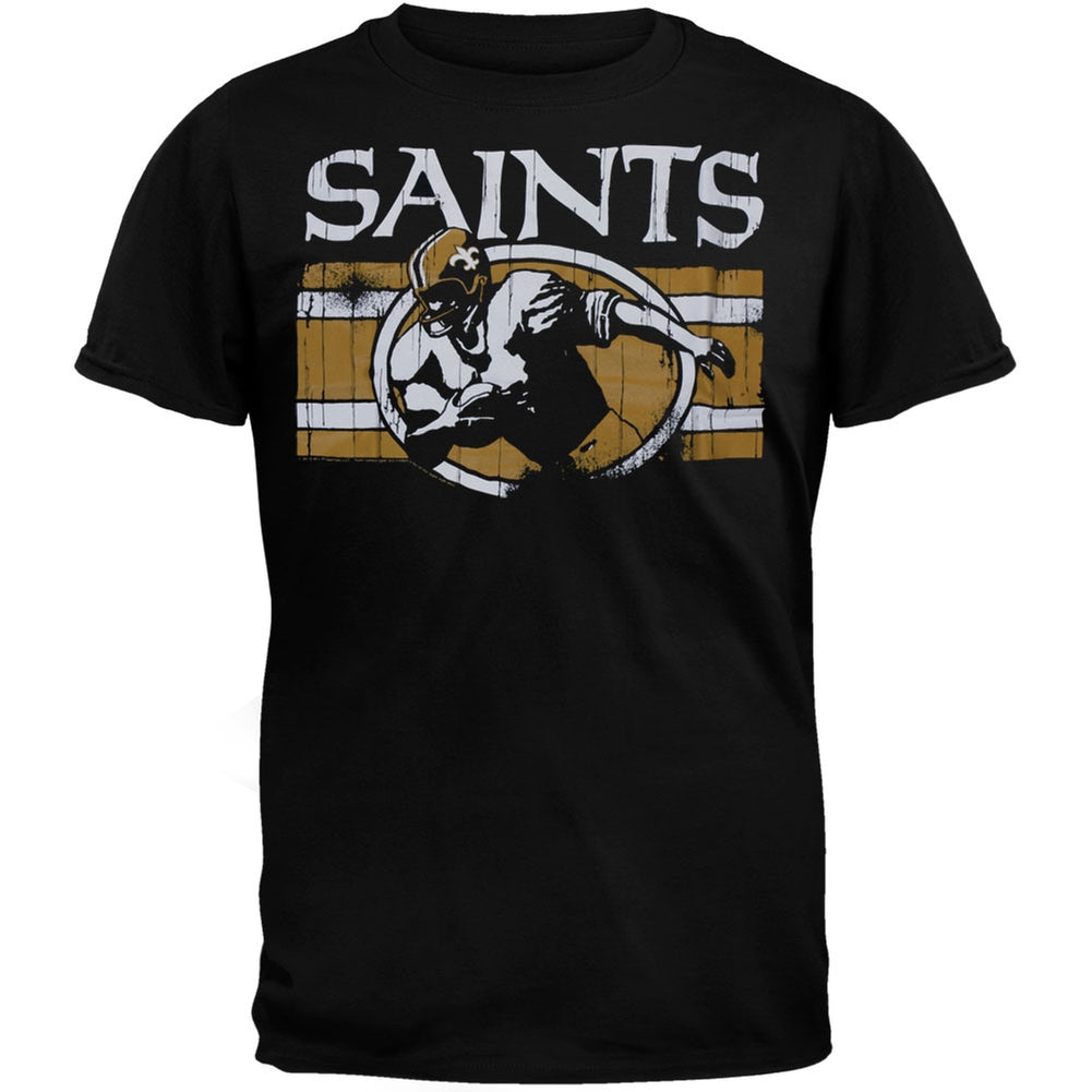 New Orleans Saints - Action Crackle Soft T-Shirt Men's T-Shirts New Orleans Saints LG Black