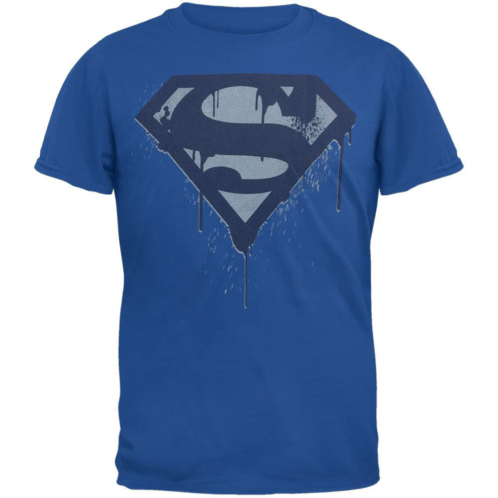 Superman - Dripping Logo Youth T-Shirt Youth T-Shirts Superman LG Blue