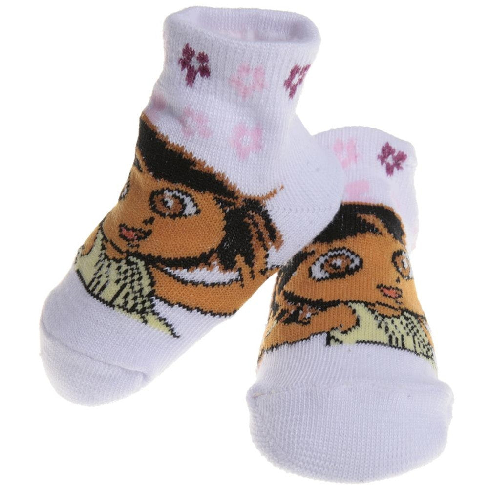 Dora The Explorer - White Baby Socks Infant Socks Dora The Explorer 12 White