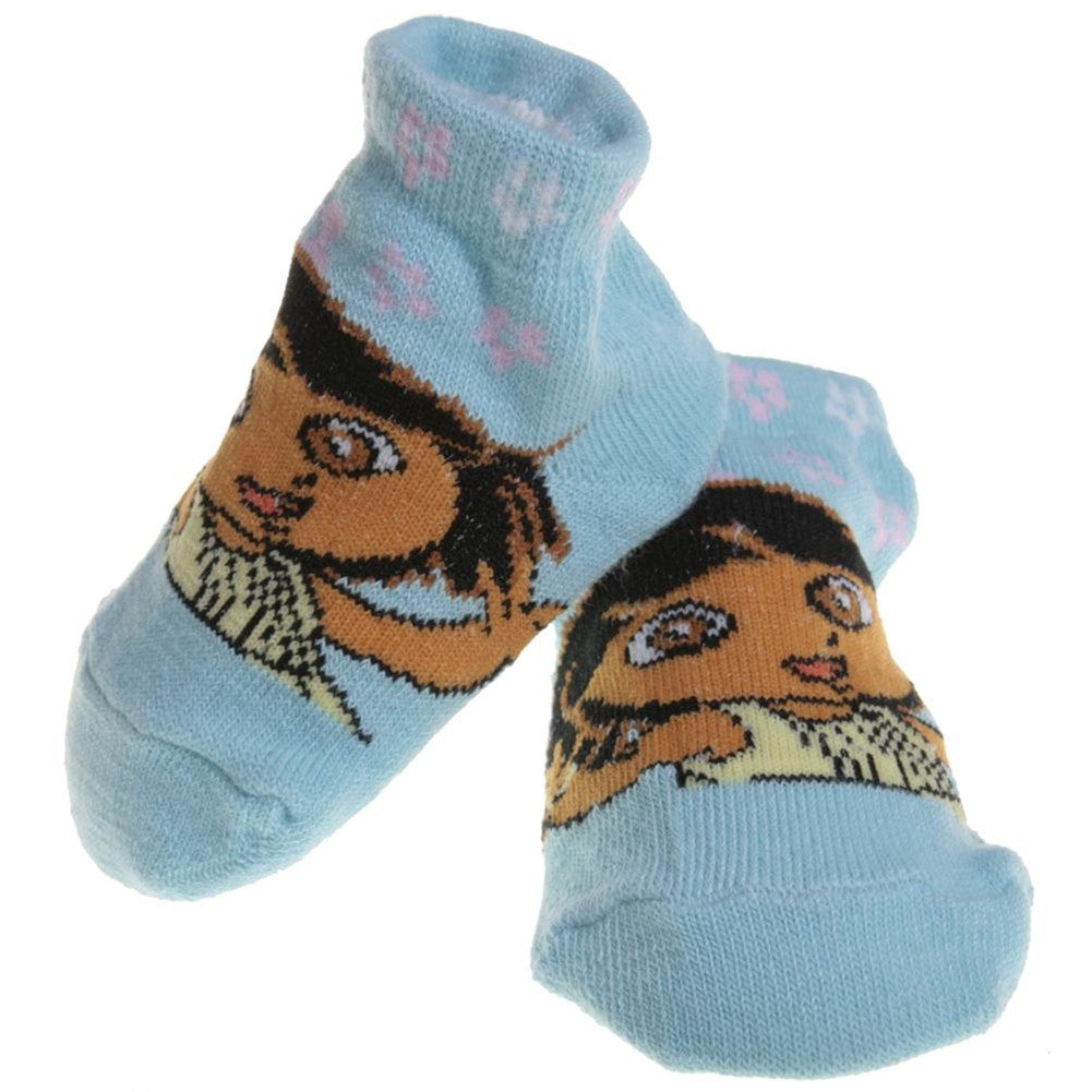 Dora The Explorer - Blue Floral Baby Socks Infant Socks Dora The Explorer 12 Light Blue