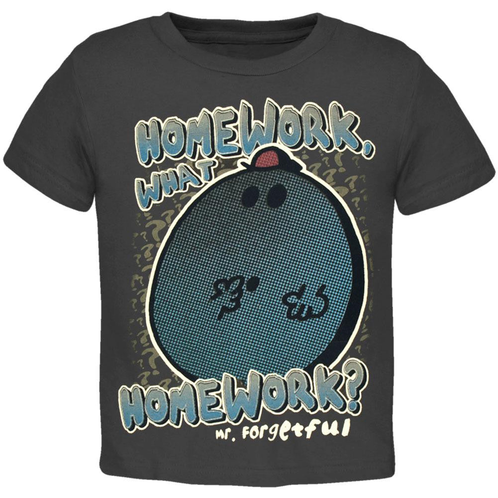 Mr. Men - Mr. Forgetful Homework Juvy T-Shirt Juvenile T-Shirts Mr. Men & Little Miss J4 Grey