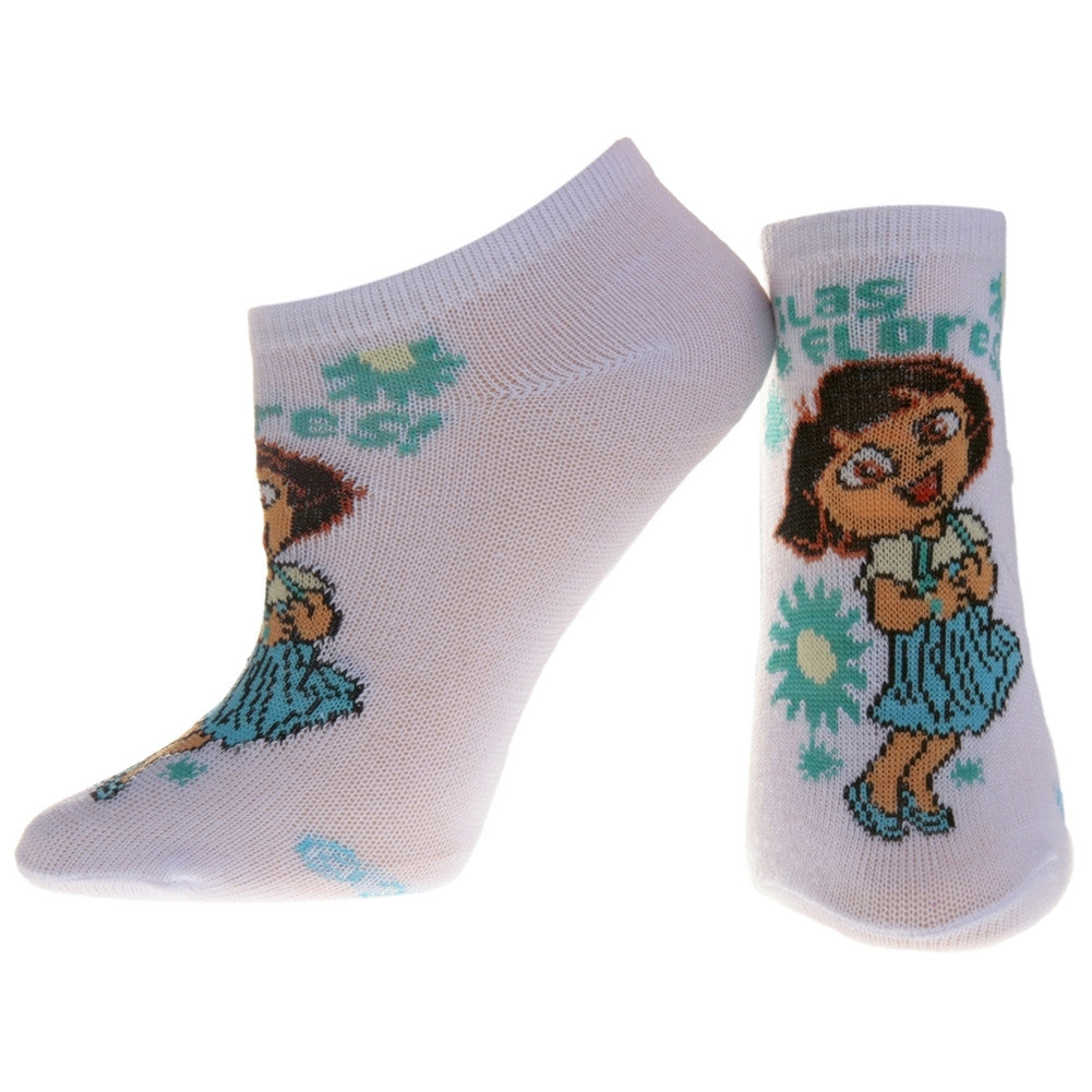 Dora The Explorer - Happy White Socks Youth Socks Dora The Explorer 6.5 White