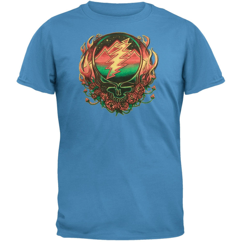 Grateful Dead - Scarlet Fire SYF Light Blue Adult T-Shirt Men's T-Shirts Grateful Dead LG Light Blue