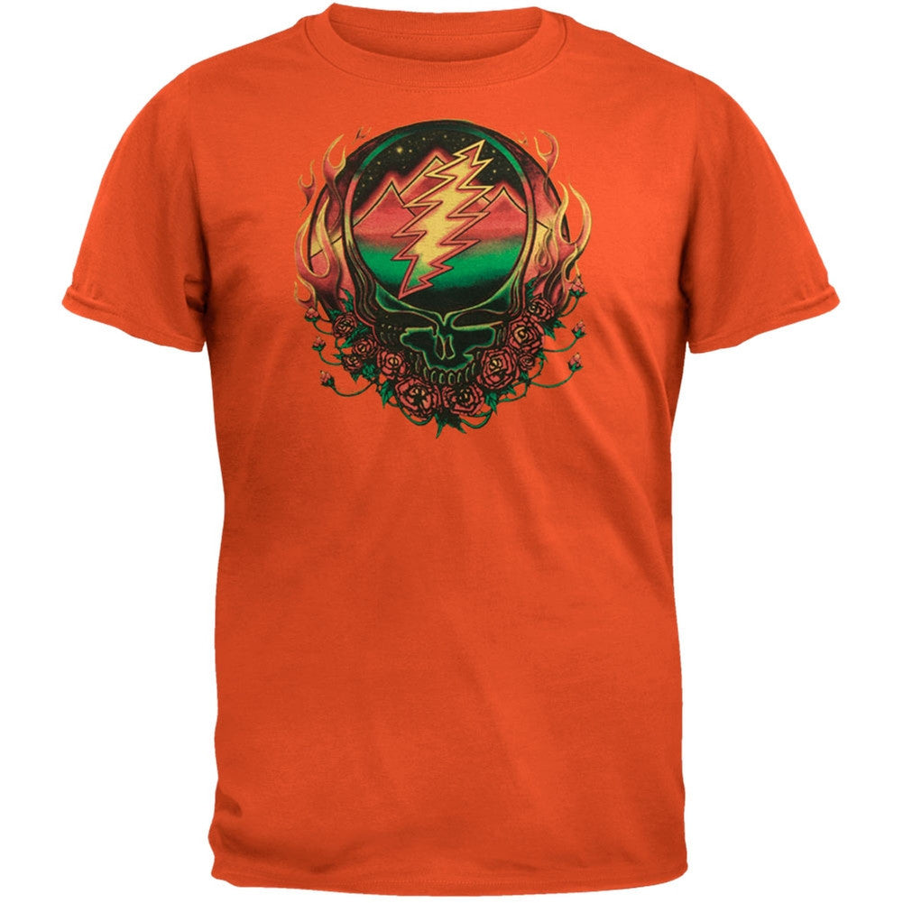 Grateful Dead - Scarlet Fire SYF Orange Adult T-Shirt Men's T-Shirts Grateful Dead SM Orange