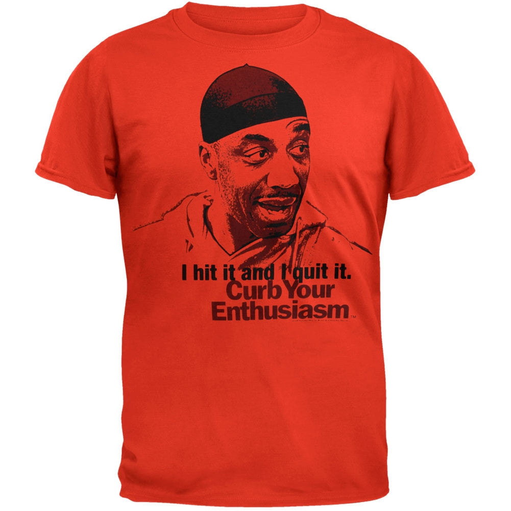 Curb Your Enthusiasm - Hit It & Quit It Soft T-Shirt Men's T-Shirts Curb Your Enthusiasm SM Red