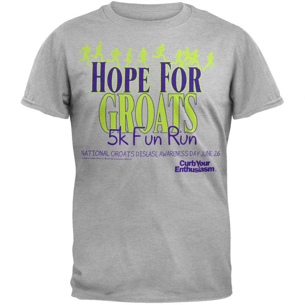 Curb Your Enthusiasm - Hope For Groats Soft T-Shirt Men's T-Shirts Curb Your Enthusiasm 2XL Grey