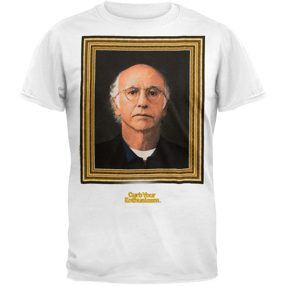Curb Your Enthusiasm - Larrys Portrait White Soft T-Shirt Men's T-Shirts Curb Your Enthusiasm 2XL White