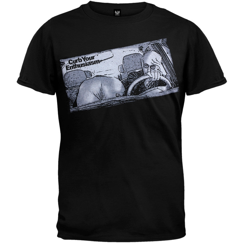 Curb Your Enthusiasm - Front Seat Soft T-Shirt Men's T-Shirts Curb Your Enthusiasm 2XL Black