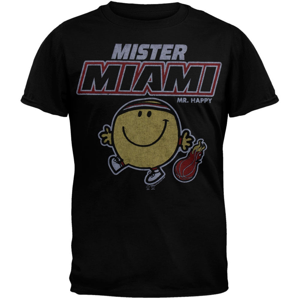 Mister NBA - Mister Miami Soft T-Shirt Men's T-Shirts Mr. Men & Little Miss SM Black