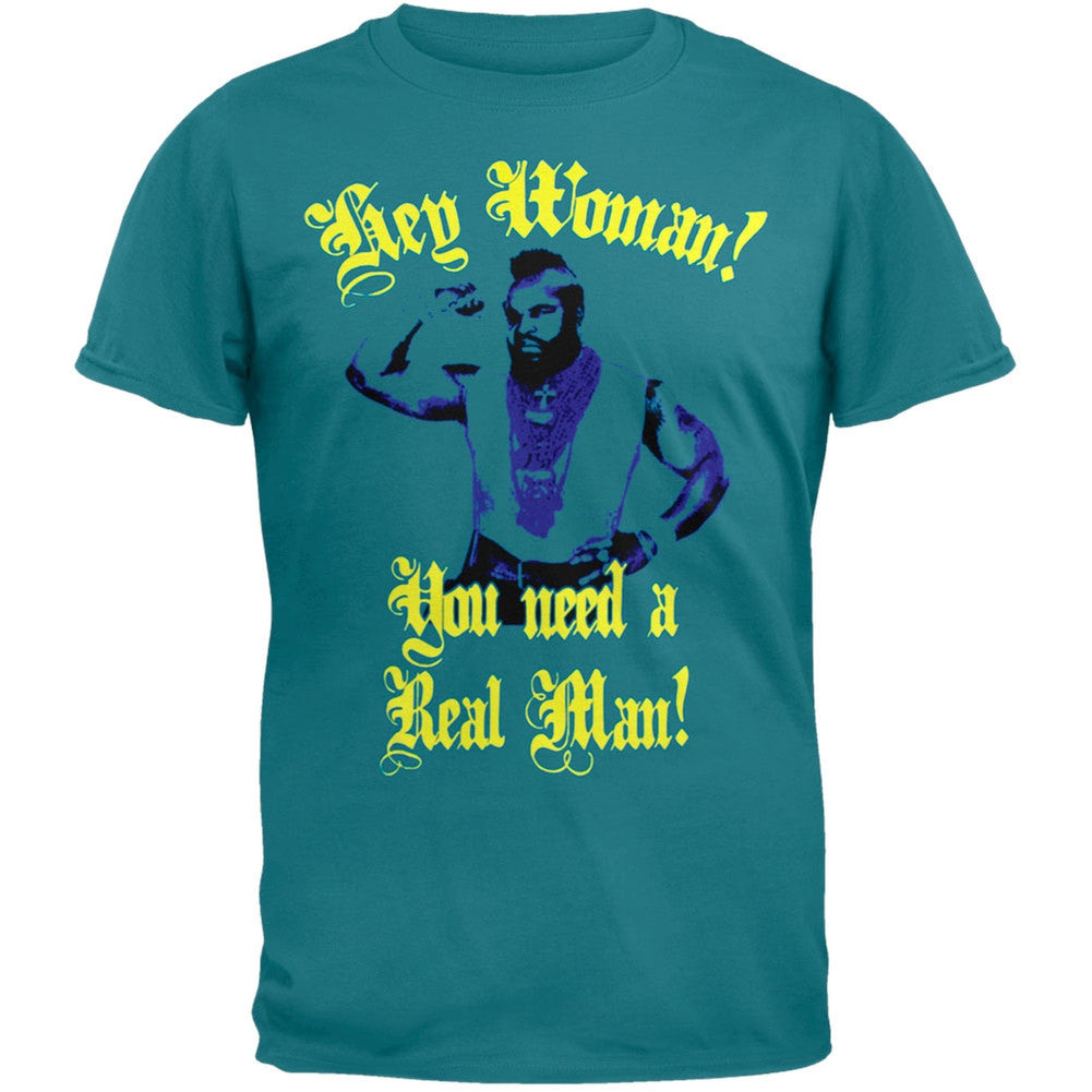 Mr. T - Real Man Soft T-Shirt Men's T-Shirts Mr. T LG Blue