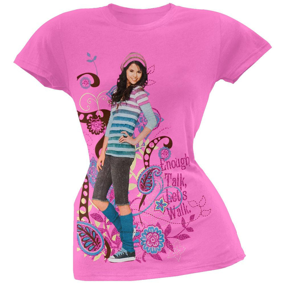 Wizards Of Waverly Place - Enough Talk Girls Youth T-Shirt Youth T-Shirts Wizards of Waverly Place SM Pink