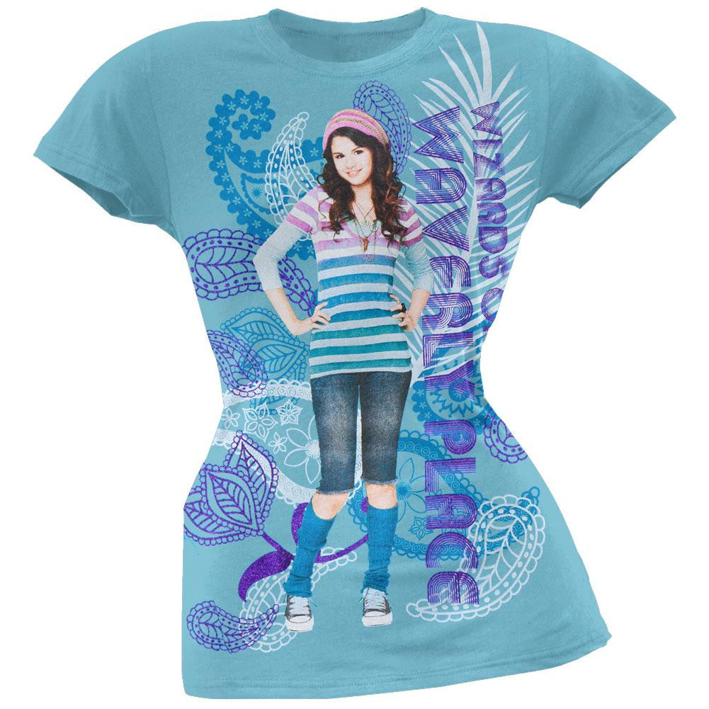 Wizards Of Waverly Place - Floral Alex Girls Youth T-Shirt Youth T-Shirts Wizards of Waverly Place SM Blue