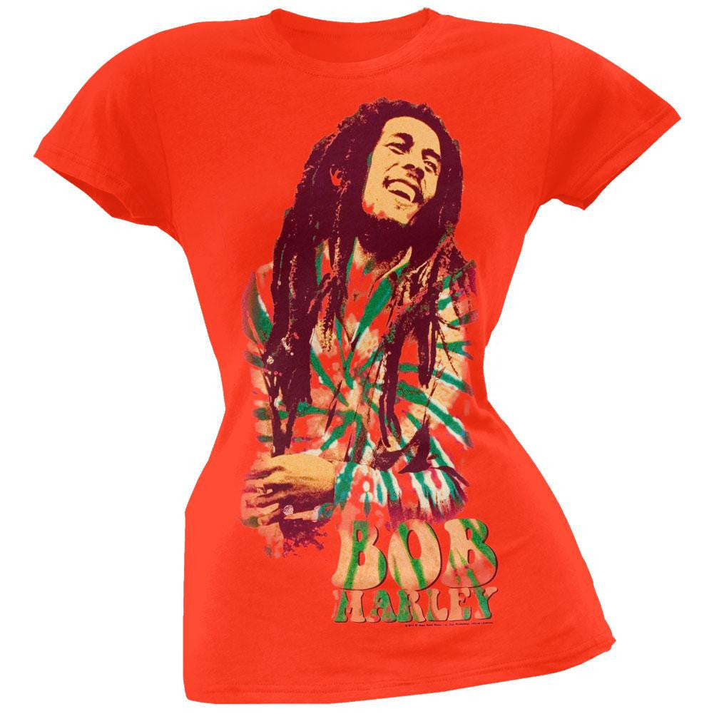 Bob Marley - Smile Juniors Orange T-Shirt Juniors T-Shirts Bob Marley SM Orange