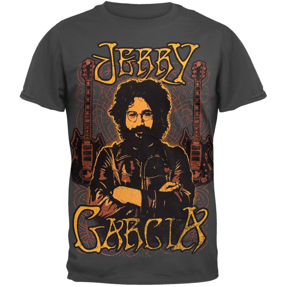 Jerry Garcia - Guitars Portrait T-Shirt Men's T-Shirts Jerry Garcia SM Grey