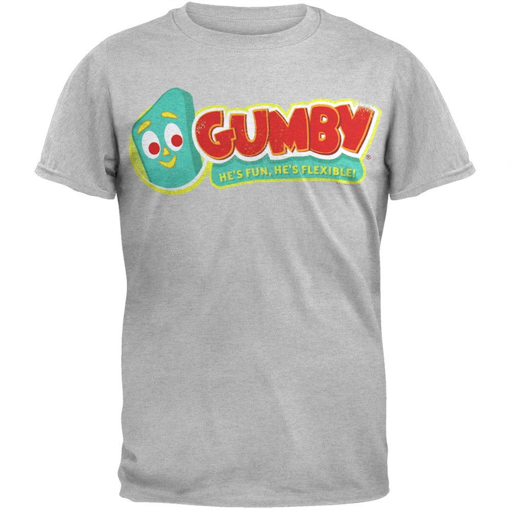 Gumby - Fun Flexible Soft T-Shirt Men's T-Shirts Gumby 2XL Grey
