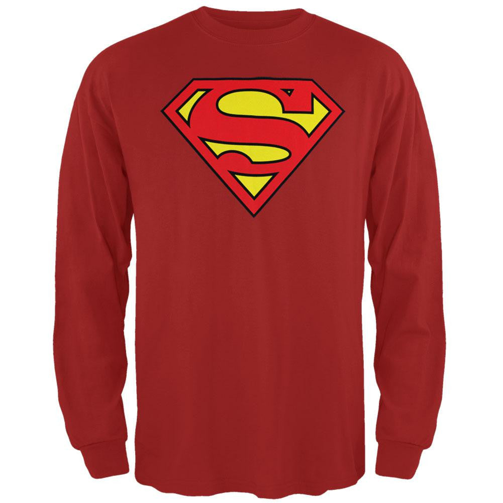 Superman - Shield Logo Red Long Sleeve T-Shirt Men's Long Sleeves Superman 2XL Red