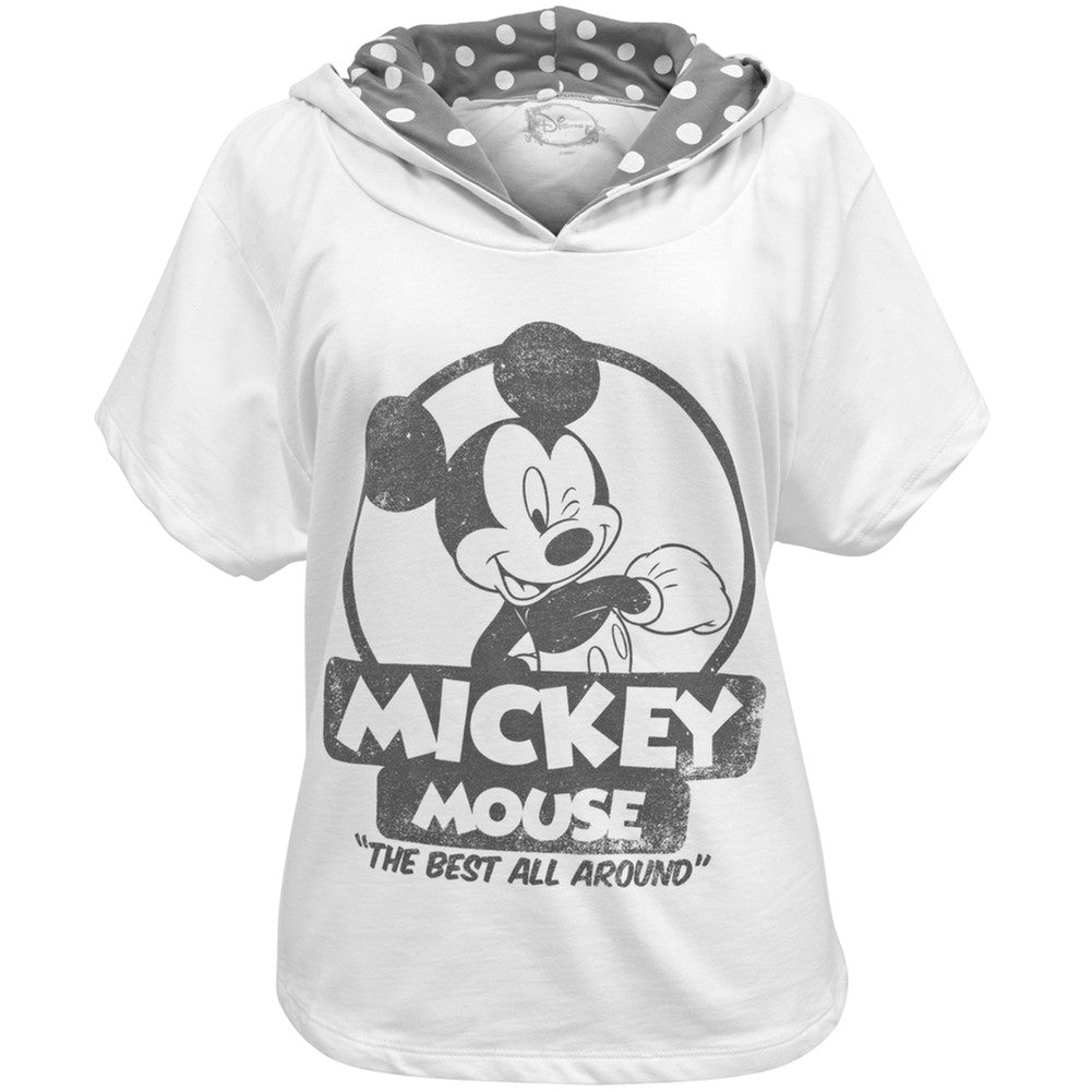 Mickey Mouse - The Best Juniors Hooded T-Shirt Juniors T-Shirts Mickey Mouse LG White