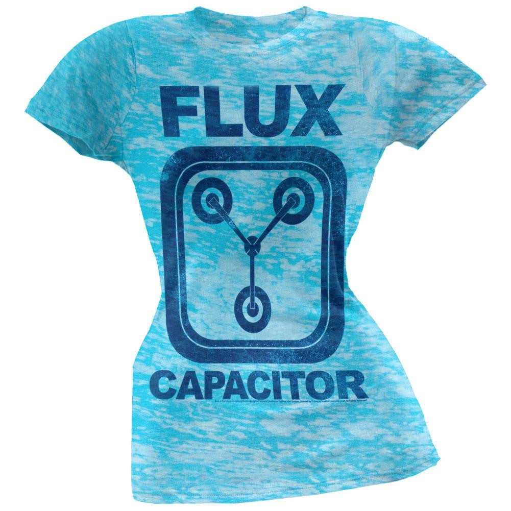 Back To The Future - Flux Capacitor Juniors Burnout T-Shirt Juniors T-Shirts Back To The Future SM Blue