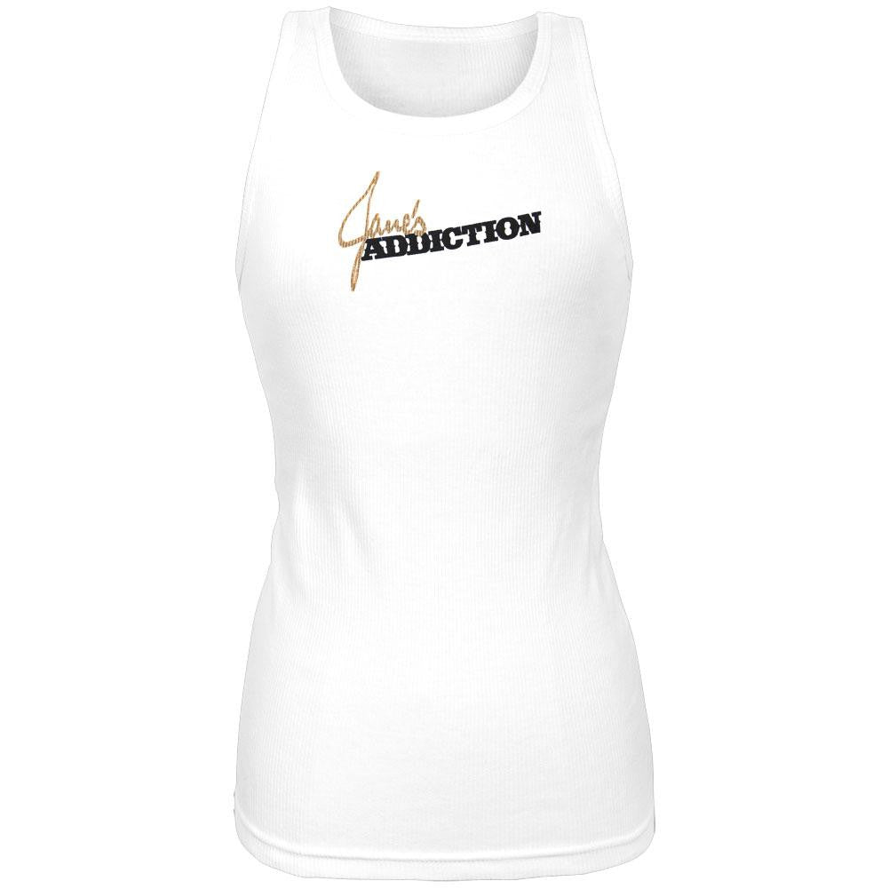 Janes Addiction - Classic Logo Juniors Tank Top Juniors Tank Tops Janes Addiction MD White