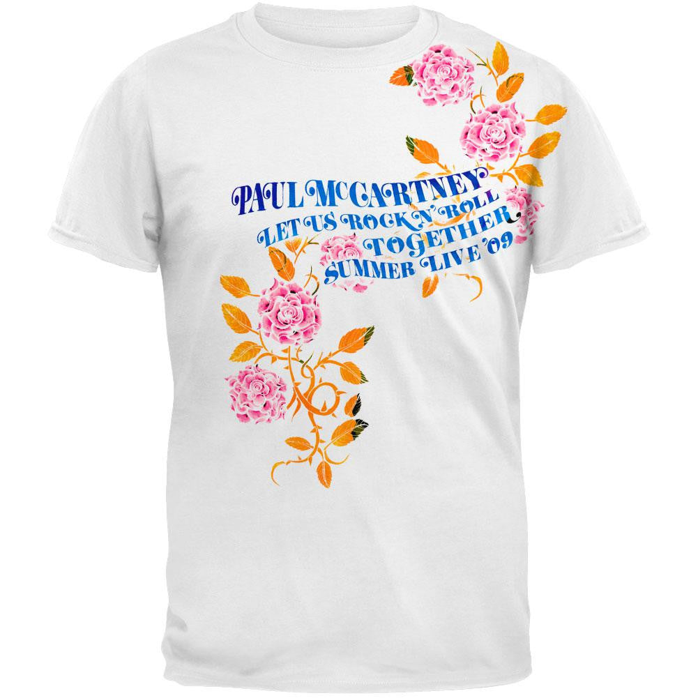 Paul McCartney - Rock Roses Soft T-Shirt Men's T-Shirts Paul McCartney LG White