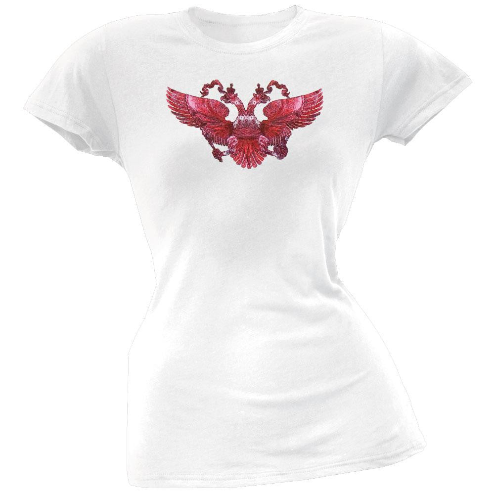 Roxy Music - Eagle Seal 01 Tour Juniors T-Shirt Juniors T-Shirts Roxy Music LG White