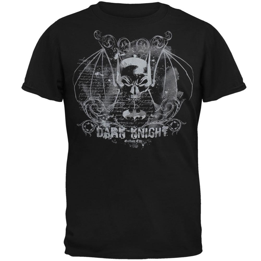 Batman - Dark Knight Skull Soft T-Shirt Men's T-Shirts Batman SM Black