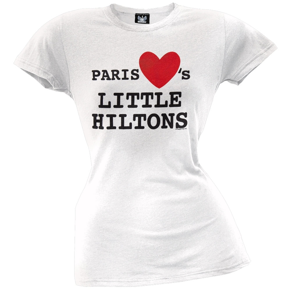 Paris Hilton - Paris Hearts Little Hiltons Juniors T-Shirt Juniors T-Shirts Paris Hilton LG White