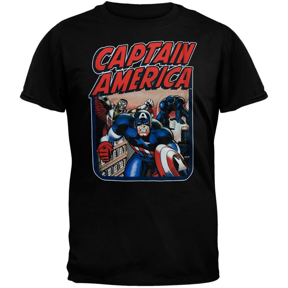 Captain America - Team T-Shirt Men's T-Shirts Captain America LG Black