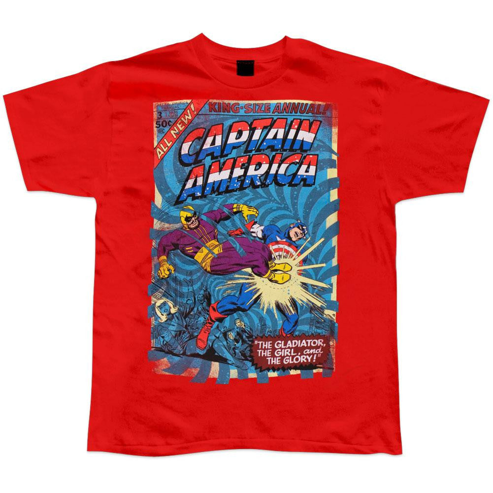 Captain America - King Size Soft T-Shirt Men's T-Shirts Captain America 2XL Red