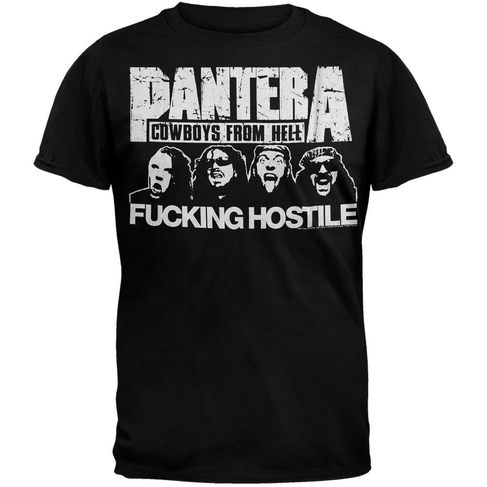 Pantera Fucking Hostile Mens Black T Shirt Men's T-Shirts Pantera MD Black