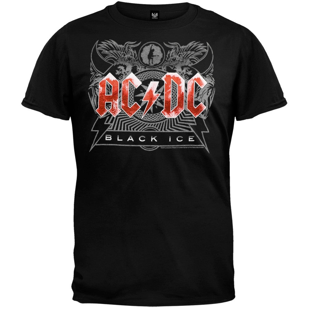 AC/DC - Distressed Black Ice T-Shirt Men's T-Shirts AC/DC SM Black