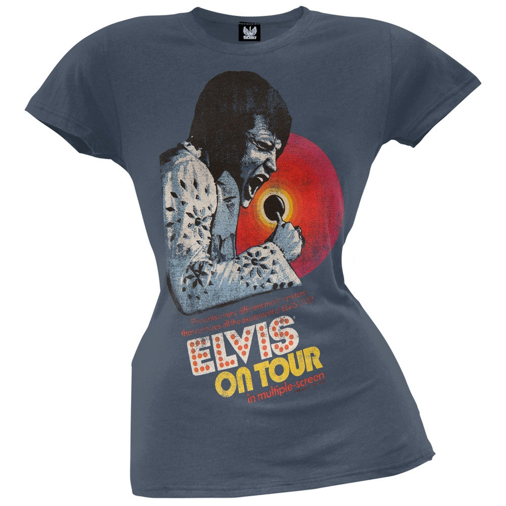 Elvis Presley - Multiple Screen Juniors T-Shirt Juniors T-Shirts Elvis Presley SM Blue