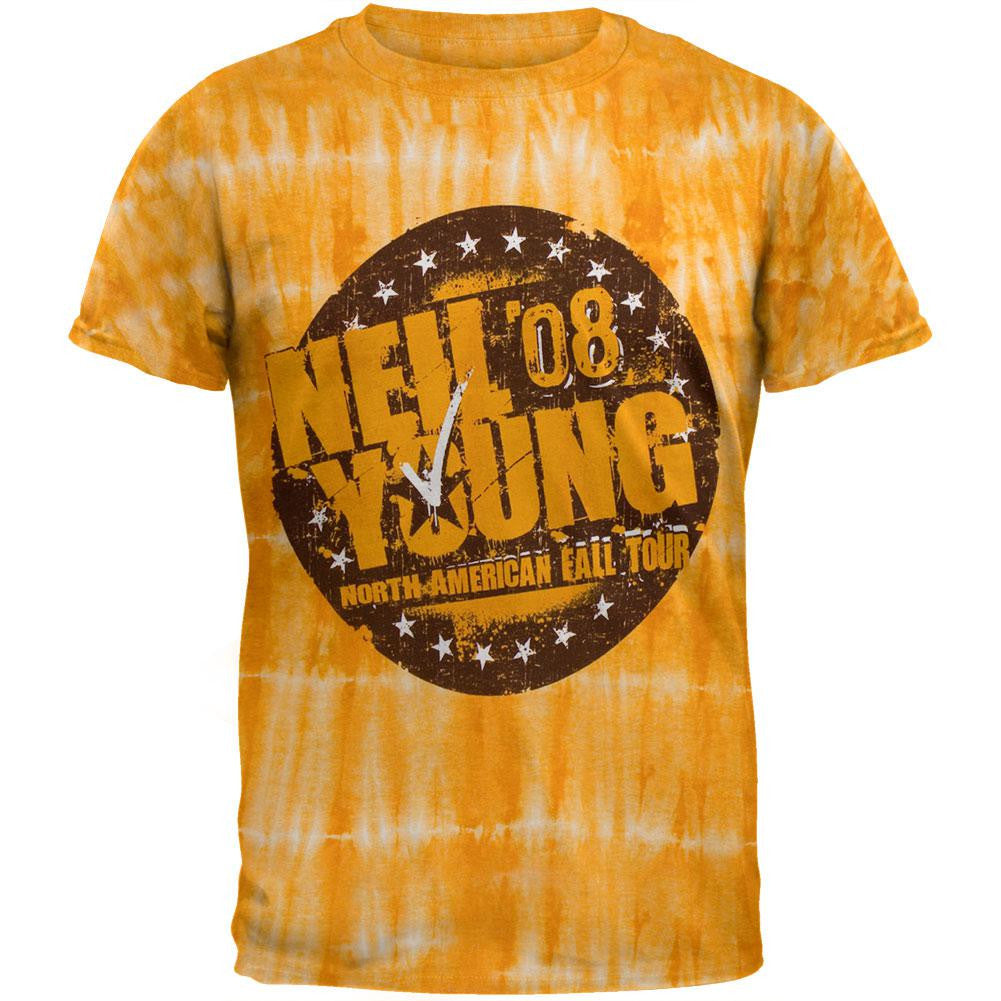Neil Young - Fall 08 Tour Tie Dye T-Shirt Men's T-Shirts Neil Young LG Yellow