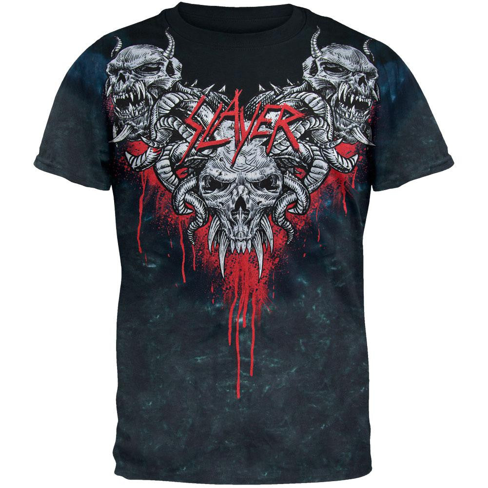 Slayer - Hell Awaits Tie Dye T-Shirt Men's T-Shirts Slayer LG Black