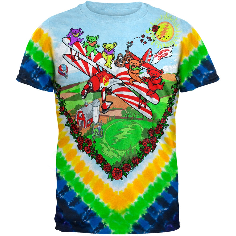 Grateful Dead - Bi-Plane Bears Tie Dye T-Shirt Men's T-Shirts Grateful Dead MD Multi