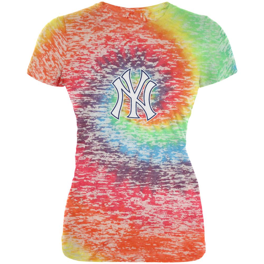 New York Yankees Logo Burnout Juniors T-Shirt - Main Image