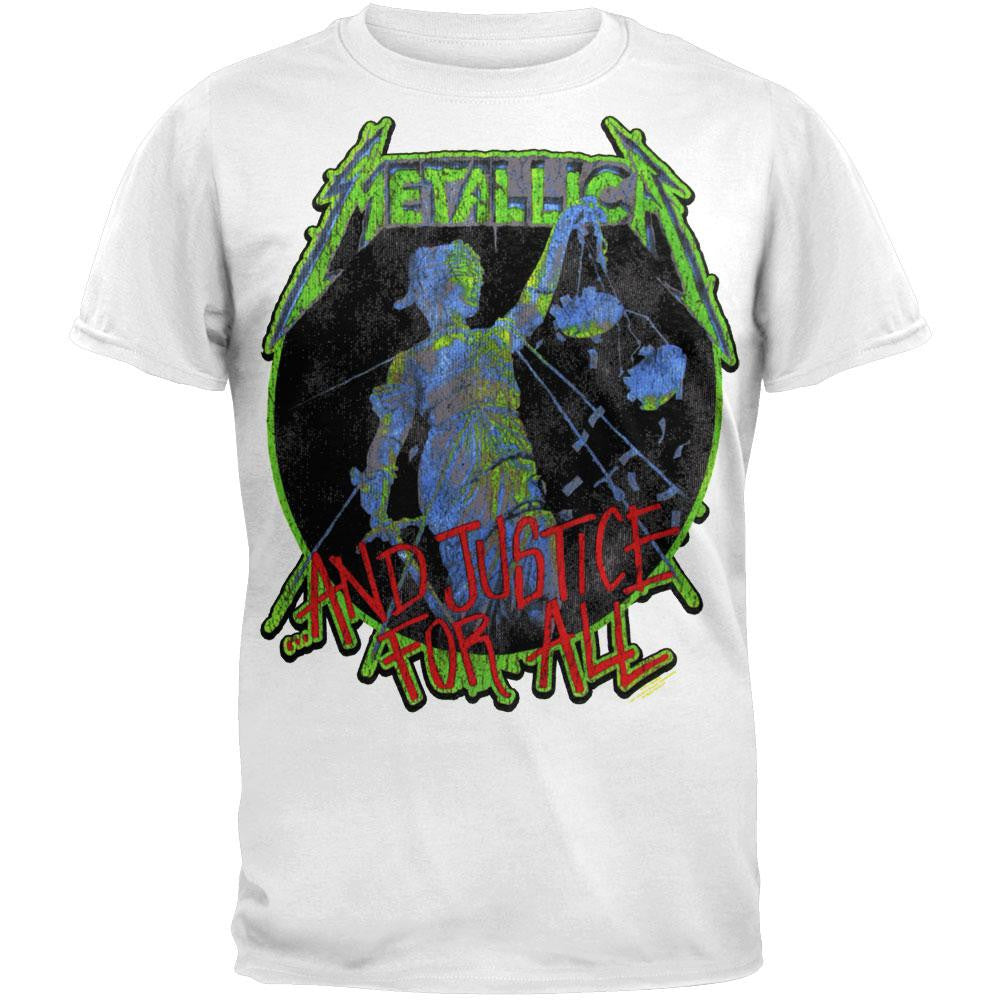 Metallica - Retro Justice T-Shirt Men's T-Shirts Metallica 2XL White