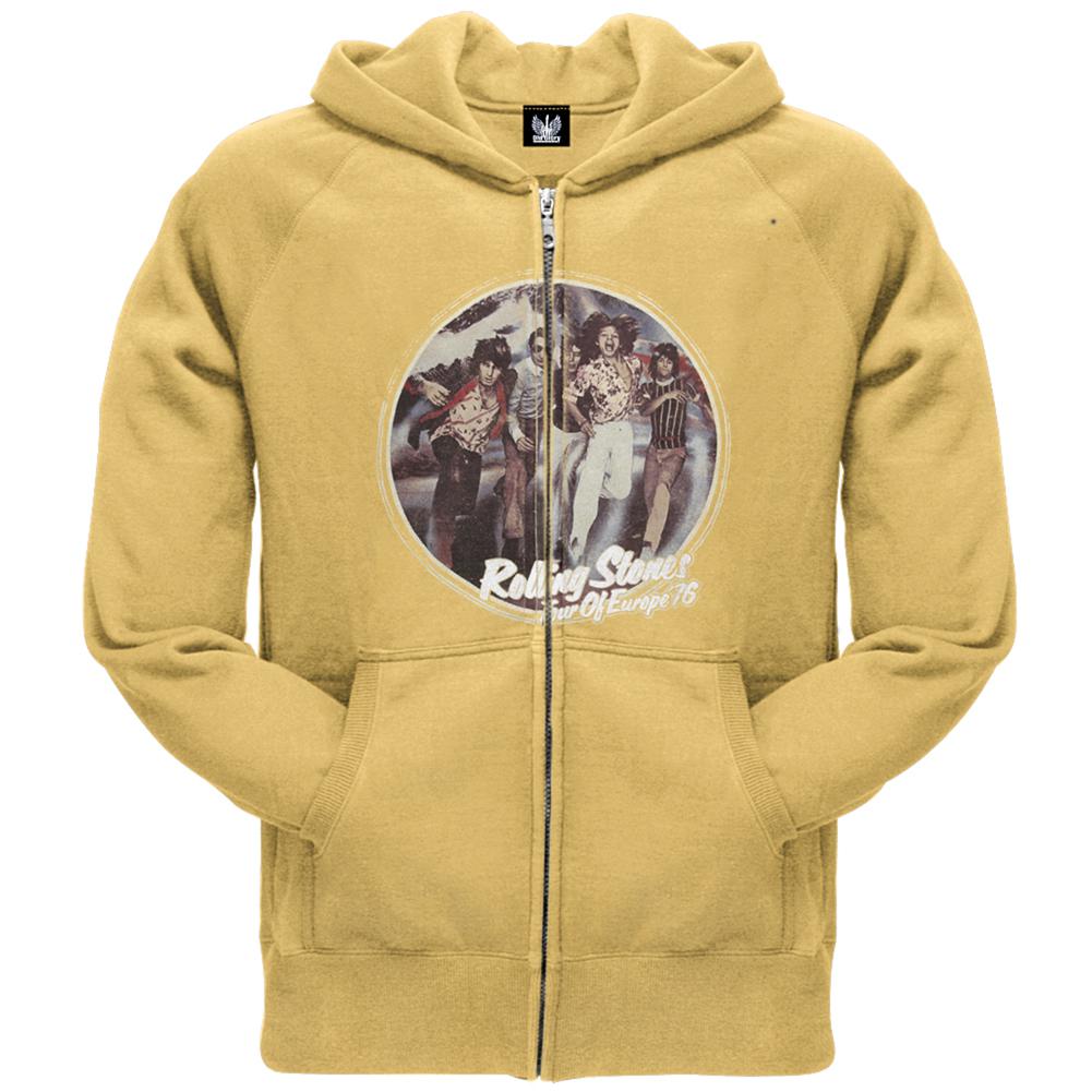 Rolling Stones - Tour Of Europe 76 Zip Hoodie Men's Hoodies Rolling Stones SM Yellow
