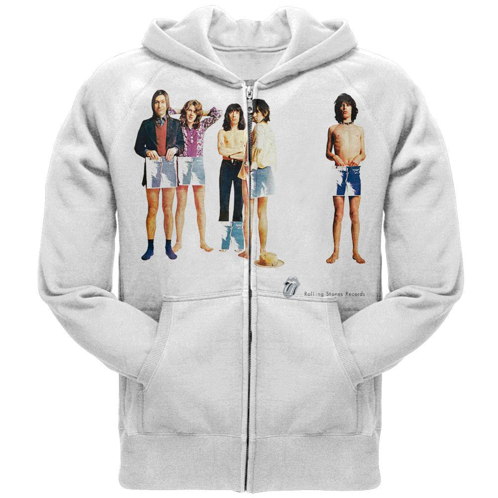 Rolling Stones - Sticky Fingers Press Zip Hoodie Men's Hoodies Rolling Stones SM White