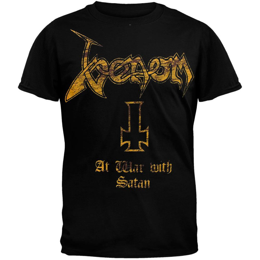 Venom - At War With Satan T-Shirt Men's T-Shirts Venom SM Black