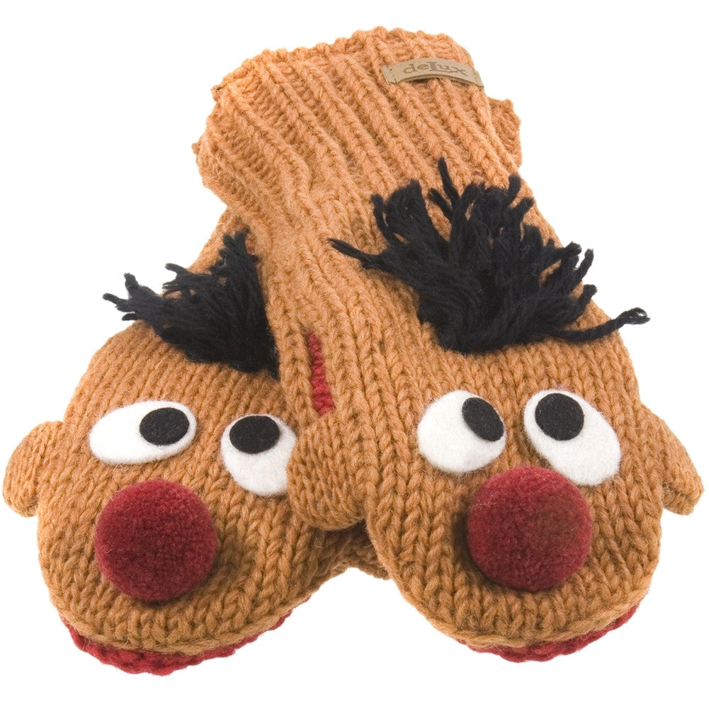Sesame Street - Ernie Head Kids Knit Mittens Knit Mittens Old Glory OS Orange