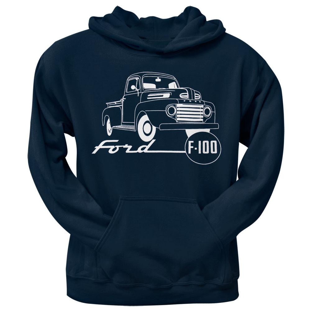 Ford - Classic F-100 Pullover Hoodie Men's Hoodies Ford SM Blue
