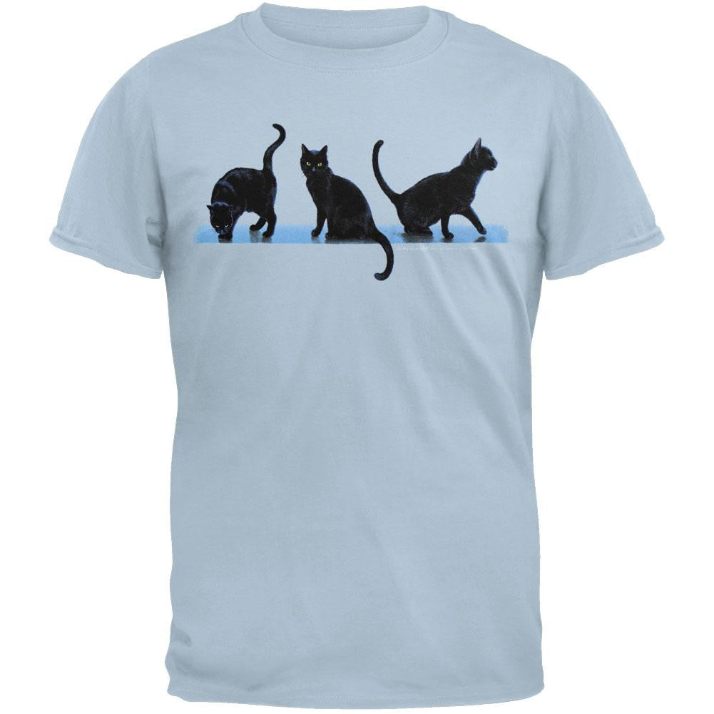 Three Black Cats T-Shirt Men's T-Shirts Spiritual 2XL Blue