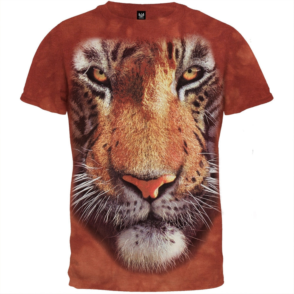 Tiger Face T-Shirt Men's T-Shirts Old Glory 2XL Orange