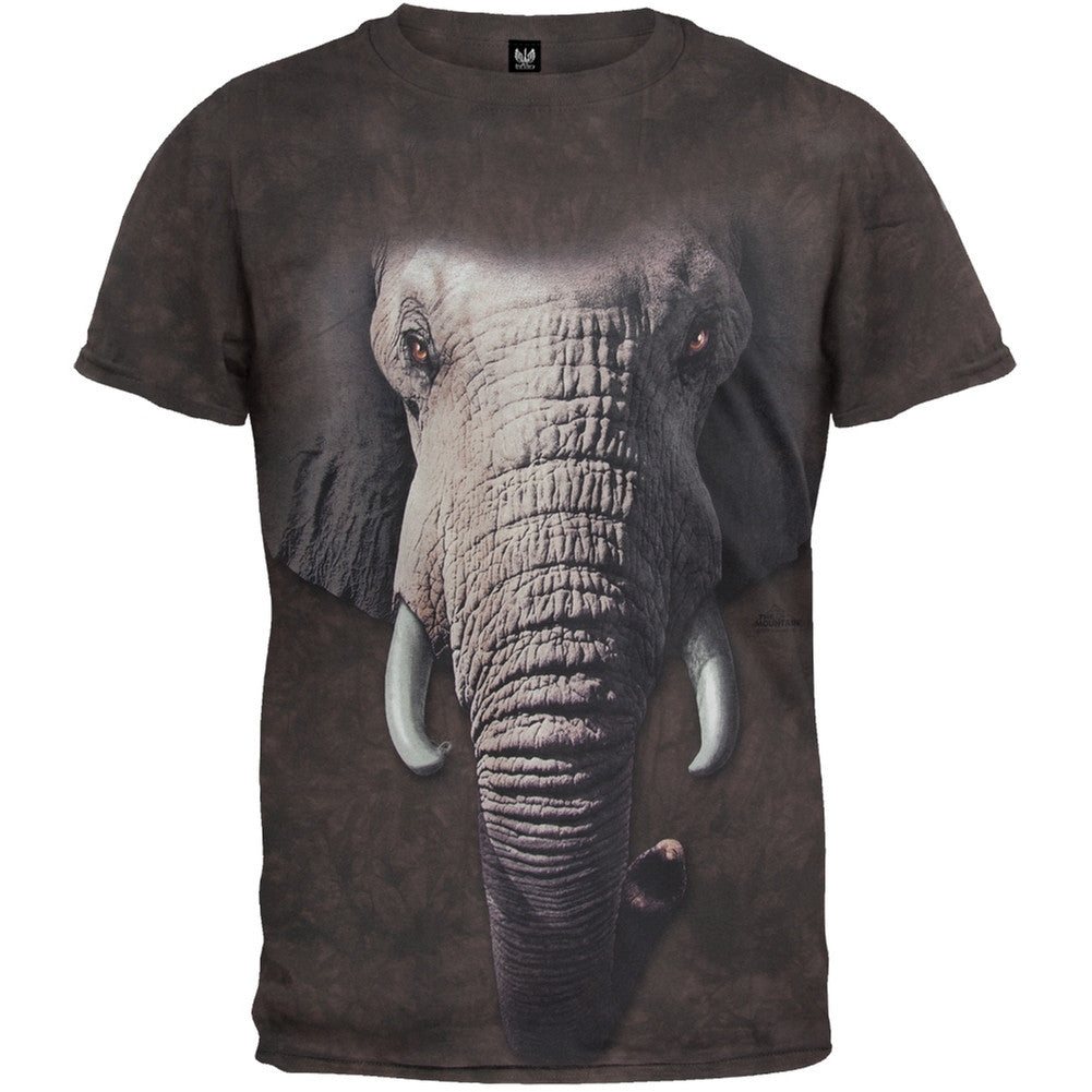 Elephant Face T-Shirt Men's T-Shirts Spiritual 2XL Grey