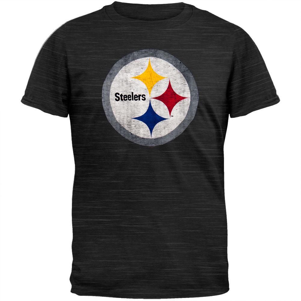 Pittsburgh Steelers - Logo Scrum Premium T-Shirt Men's T-Shirts Pittsburgh Steelers SM Black
